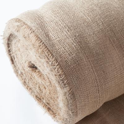 China Qingyun Jute Factory In-stock 40*40 Density 220g Burlap Sustainable Professional Waterproof Natural Jute Fabric for sale