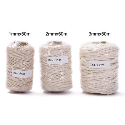 China 100% Cotton Natural Cotton Rope DIY Craft Cotton Rope For Home Decoration 1mm 2mm 3mm for sale