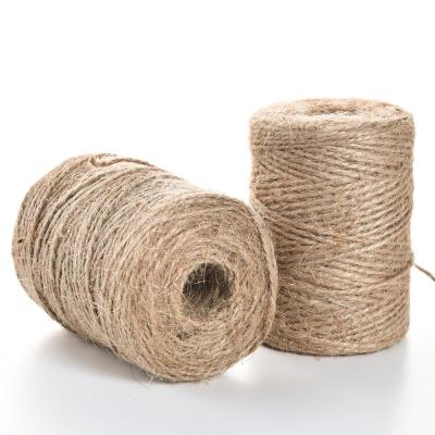 China Nature Qingyun Jute Rope For Decoration 2ply 100m Twine Craft Flower Bundle Juta Rope Jute For Sale for sale