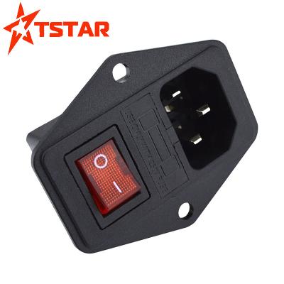 China 3Pin 10A 250V IEC320 C14 Inlet Module Socket Fuse Switch 3 Pin ON/OFF Power Socket For Game Machine Accessories for sale