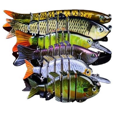 China ABS Plastic 6PCS Mixed Fish Kit 100G Hard Bait Multi Joint Lure Artificial Fishing Set for sale