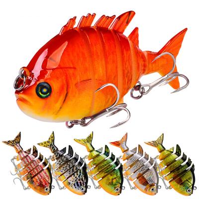 China ABS 5 Segment 14.5g 8cm Hard Plastic Artificial Sinking Multi-jointed Bass Robotic Sunfish Swimming Bait Plastic Lures for sale