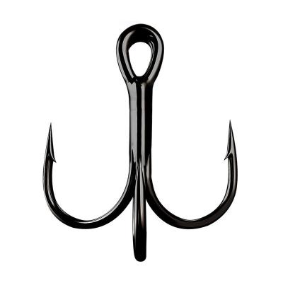 China 10pcs Fish Hook High Carbon Steel Double Treble Reinforced Anchor Hook Black Nickel High Carbon Steel Fishing Tackle for sale