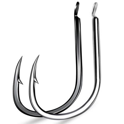 China 30pcs/bag Circle Fishhooks High Carbon Steel Barbed Single Hook Handle Carp Hooks Sea Fishing Long 11#-20# for sale