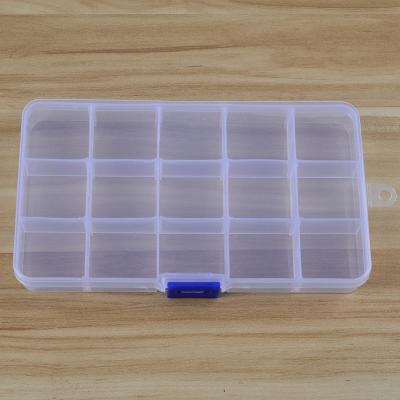 China ABS 15 Grids Lure High Quality Clear Clear Portable Bait Box Bait Box For Fishing Tackle Accessories Bundle for sale