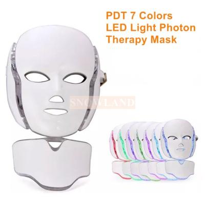 China 7 colour photon led beauty skin colored face mask with neck care for sale