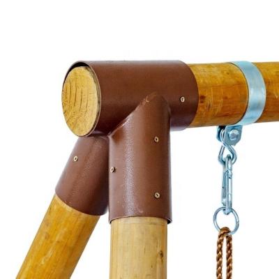 China Three Way Round Wooden Swing Frame Set Wooden Corner Connector Factory Construction Swing Conner Brackets for sale