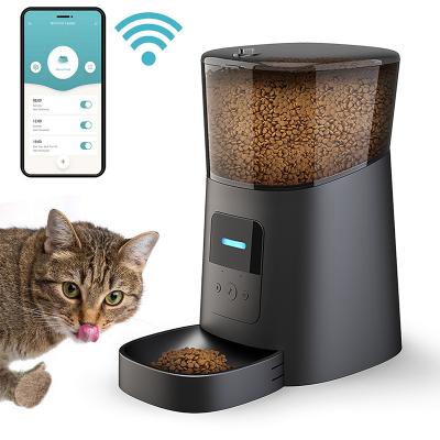 China Automatic Pet Feeder Tuya Dog Cat Smart Pet Feeder Wifi Mobile Phone Auto Remote Control Smart App App With 6L Capacity for sale