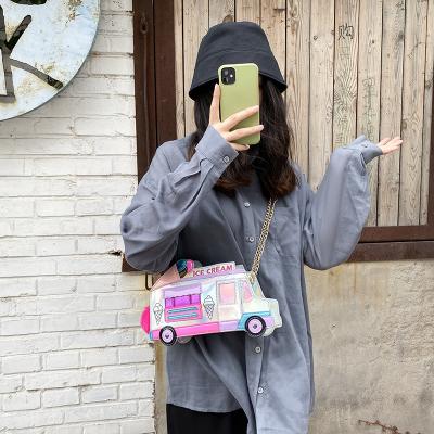 China Creative Fashion Fashion Ice Cream Car Cross - Body Bag Make Strange Personality Shine Color Laser Female Bag for sale