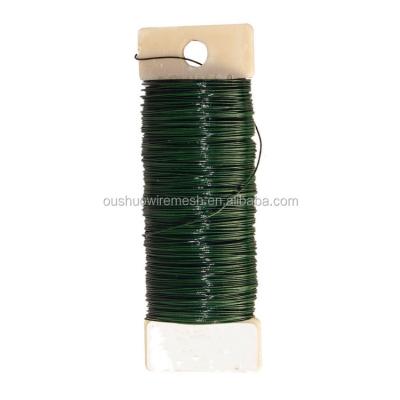 China Malleable Florist Supplies 22 Gauge Green Florist Wire On Plastic Paddle for sale