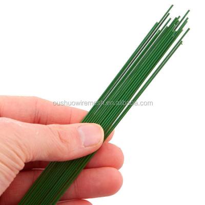 China Malleable Green Lacquered Plastic Coated Wire Garden Florist Wire for sale