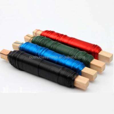 China Malleable colorful gardening florist wire on wooden stick for sale