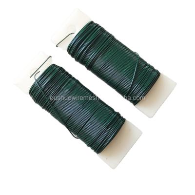 China Flower Arrangement 22 Gauge Point Florist Malleable Iron Wire On Paddle Green Garden Wire For Artificial Flower And Wreath Decoration for sale