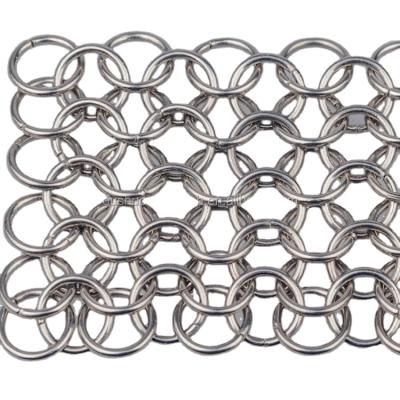 China Plain weave 2m*3m stainless steel chainmail ring metal mesh curtain for sale