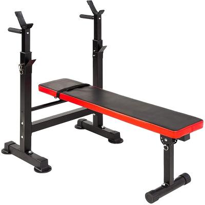 China Adjustable Bench with Squat Rack Weight Jig Fitness Workout Bench Adjustable Folding Weightlifting Bench with Adjustable Bar Support for sale