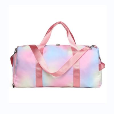 China Fashion Travel Waterproof Duffel Bag Sports Tote Gym Bag Shoulder Weekender Overnight Bag For Women With Shoe Compartment for sale