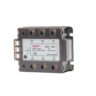 China Aoyi epoxy 3 phase SSR3-10DA-H ssr solid state relay for sale