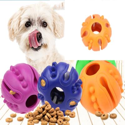 China Dogs Dog Teething Durable Toys Balls Dog IQ Puzzle Chew Toys For Puppy Small Large Dog Rubber Treat Balls for sale