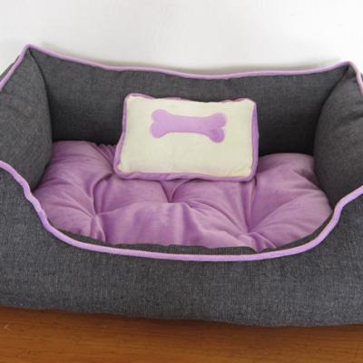 China Dogs Dog Bed Mat House Puppy Purple With Bone Pillow Mounted Kennel Pink for sale