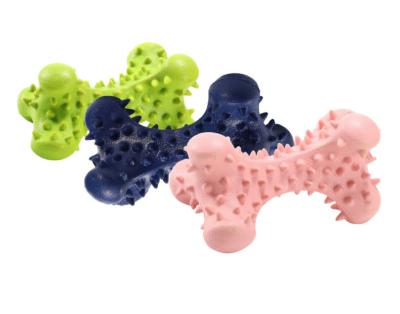 China Viable Dog Toy Cleaning Toy Interactive Play Rubber Bone Chewing Toys for sale