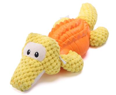 China Viable Dog Playing Plush Toys Crocodile With Snack Toys Rubber for sale