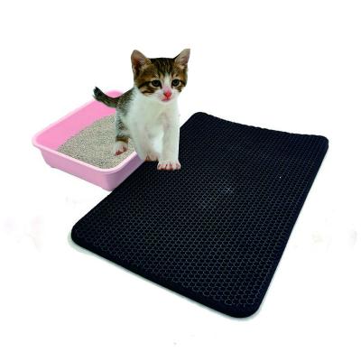 China Durable And Non-Toxic Double Layer Custom Sustainable EVA Pet Cat Litter Mat for sale