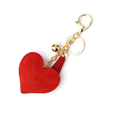 China Europe Heart Custom Key Chain Key Chain With Beautiful Crystal Colorful Custom Key Chain Holder for sale