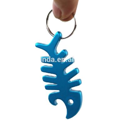 China Europe Hot Selling Fish Bone Key Chain With Bottle Opener Function for sale