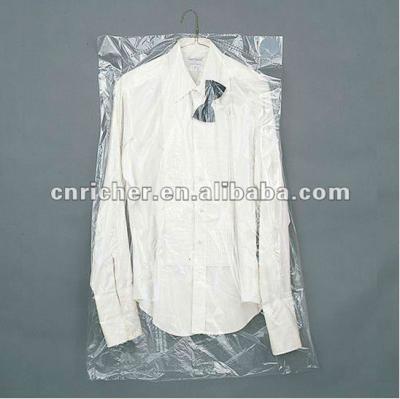 China HDPE / LDPE Disposable Plastic Garment Shoulder Bag , Suit Coat Cover Polythene Bag for sale