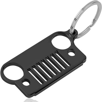 China Souvenir Gifts Promotion Stainless Steel Car Key Chain For Jeep Wrangler Grand Cherokee Compass Renagade Patriot CJ, JK, JKU, TJ, YJ, for sale