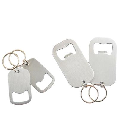 China Custom Made Stainless Steel Dog Tags Bottle Opener Tags With Laser Logo Bottle Opener Key Chain for sale