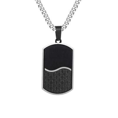 China Fiber CLASSIC Style IPB Carbon Stainless Steel Jewelry Pendants China Plating Man Pendant Necklace For Men for sale