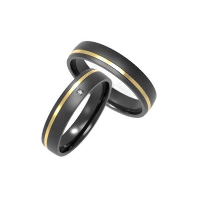 China CLASSIC Custom Black Titanium Gold Plating Silver Or Wedding Engagement Ring Wholesale Price for sale