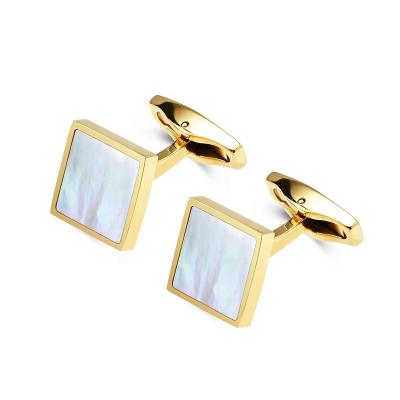 China Alin Gold Plated Luxury Stainless Steel CLASSIC Custom Cufflinks Set For Men's Jewelry Wholesale for sale