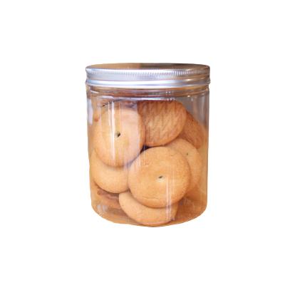 China 550ml Food Grade PET Food Container Jar Candy Plastic Cheap Cookies Jar With Lid for sale