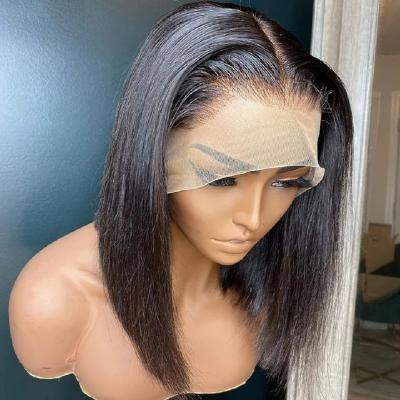 China Befa 8inch-14inch Brazilian Black Swiss Lace 4x4 Hair Closure Short Wig, Hd Lace Short Bob Wigs For Black Women for sale