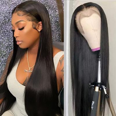 China Raw Unprocessed Swiss Lace Cuticle Aligned Wholesale Virgin Human Hair Wigs 100% Lace Front Transparent Wigs For Black Women for sale