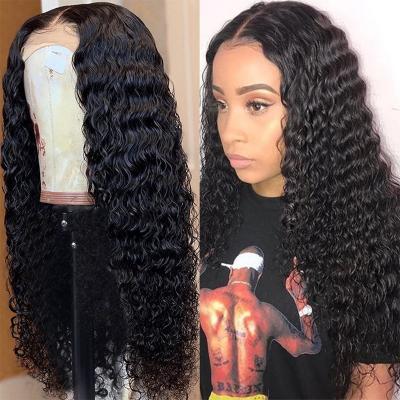 China Natural Transparent Lace Front Human Hair Deep Wave Wig For Women Color Virgin Brazilian HD Full Lace Frontal Wigs for sale