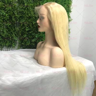 China Natural Pixie Curl 100% Full Lace Human Hair Wigs, Virgin Raw Unprocessed Silky Straight Blonde Full Lace Wig Waves 613 for sale