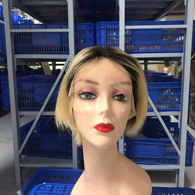 China Wholesale 100% natural pixie curl cuticle aligned human hair wigs 613 pixie cut lace wig virgin 100% raw remy hair for sale