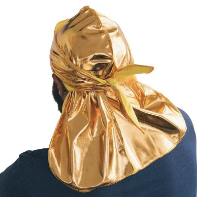 China Soft Waxed Metallic Gold Durag for sale