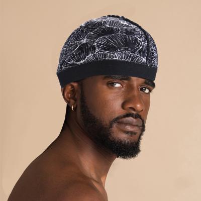 China Wholesale designer stretchy durag headwrap polyester spandex hair cap wave compression head cap for sale