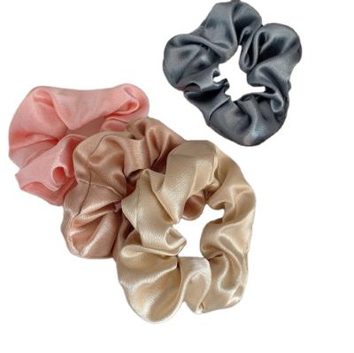 China Oversized designer hair scrunchies cotton and large custom silk scrunchy headband wholesale satin hair ties canvas large for sale