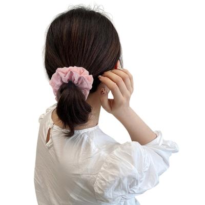 China 2pcs Soft Women Elastic Hair Rope In A Band Set Fashion Hair Scrunchies Chiffon Hair Scrunchies Headband Hair Band Set for sale