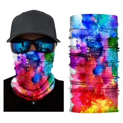 China Custom Fashion Rainbow Bandana Multifunctional Colorful Logo Scarf Print Neck Tube Bandana for sale