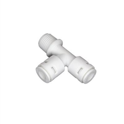 China RO Machine 1/4 3/8 Inch Male Quick Connector Tee Union Tube Pipe Connect Water Filter Hose Plastic Tube Fitting for sale