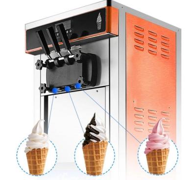 China Máquina de helados R22 Suministro de fábrica Fabricación Comercial Hogar 25L H Mercadotecnia congelada Llave de acero Motor de potencia inoxidable Leche Alimentos en venta