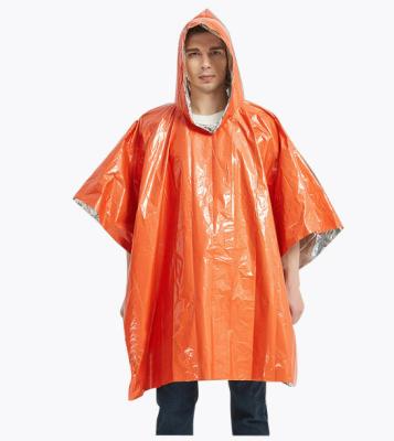 China Outdoor One-piece Warm Raincoat Disposable Double Color Raincoat Disposable Cold Rescue Emergency Rain Poncho Disaster Relief Aluminum Mold Portable for sale