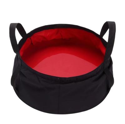 China Wholesale Custom Outdoor Hike Camping Waterproof Fishing Folding Nylon Bucket Travel Storage Portable Water Buckets for sale