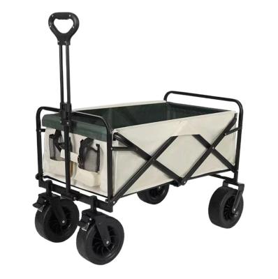 China Wholesales 4 Wheel Outdoor Foldable Portable Beach Picnic Wagon Shopping Carts Metal Garden Hand Camping Camping Cart Carts Shopping Cart for sale